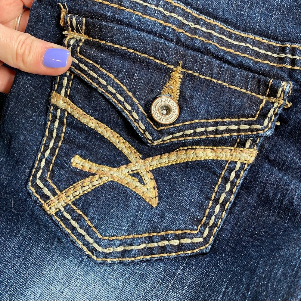 ❌SOLD🏷️Vintage Y2K Amethyst Low Rise Bootcut Jeans Size 0 - Picture 7 of 8